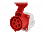 Connector: AC supply 3-phase | socket | female | 16A | 400VAC | IP44