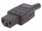 Connector: AC supply | plug | female | 10A | 250VAC | IEC 60320 | C13 (F)