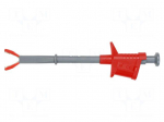 Clip-on probe | crocodile | 20A | red | Plating: nickel plated | 4mm