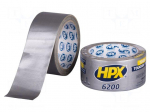 Tape: duct | W: 48mm | L: 10m | Thk: 0.3mm | silver | natural rubber | 12%