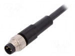 Connection lead | M8 | PIN: 3 | straight | 10m | plug | 60VAC | 4A | -25&divide;80&deg;C