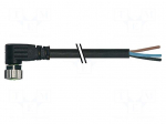 Connection lead | M8 | PIN: 3 | angled | 3m | plug | 60VAC | 4A | -20&divide;85&deg;C