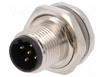 Socket | M12 | PIN: 5 | male | B code-Profibus | soldering | IP67 | 60V | 4A