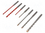 Drill set | Application: concrete,for wall | Pcs: 7 | for concrete