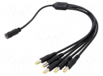 Cable | 2x0.5mm2 | DC 5,5/2,1 plug x5,DC 5,5/2,1 socket | straight