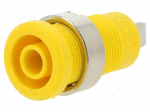 Laboratory connector: 4mm banana | socket | 36A | yellow | insulated