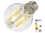 LED lamp | neutral white | E27 | 230VAC | 1521lm | P: 11W | 4000K