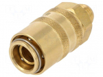 Quick connection coupling | straight | max.15bar | brass | Seal: FPM