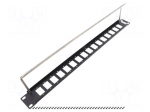 Mounting adapter | patch panel | rack | screw | 29mm | M3 | Height: 1U
