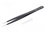 Tweezers | Blade tip shape: sharp | Tweezers len: 140mm | ESD