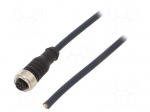 Cable: for sensors/automation | M12 | PIN: 5 | angled | 5m | plug | 60VDC
