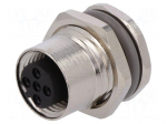 Connector: M12 | socket | PIN: 5 | female | 60V | straight | IP67 | 4A