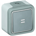 Push-button Plexo IP 55 - illuminated N/O contact - surface mounting - grey