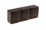 BETA surface socket 3-gang with grounding and cover brown IP44