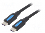 Cable | USB 2.0 | USB C plug,both sides | 0.5m | black | Cu,tinned