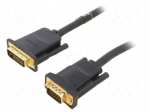 Cable | D-Sub 15pin HD plug,DVI-D (24+1) plug | PVC | Len: 1m | black