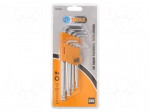 Wrench: hex key-set | spherical | Chrom-vanadium steel | 9pcs.