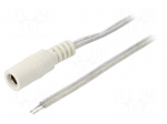 Cable | 2x0.5mm2 | wires,DC 5,5/2,1 socket | straight | transparent