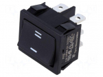 ROCKER | DPDT | Pos: 2 | ON-ON | 6A/250VAC | black | PR | Rcont max: 50m&Omega;