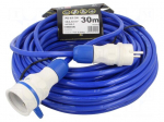 Extension lead | 3x2.5mm2 | 30m | PUR | blue | Sockets no: 1 | 16A