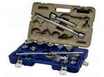 Wrench-set | 6-angles,socket spanner | 3/4" | 17pcs.