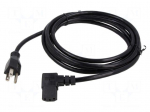 Cable | 3x18AWG | IEC C13 female angled right,NEMA 5-15 (B) plug