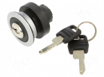 Switch: rotary with ID-key | 22mm | Stabl.pos: 2 | IP65 | Pos: 2