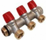 Manifold 1'' - 3-ways 3/4'' Red head screws GF