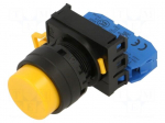 Switch: push-button | 22mm | Stabl.pos: 2 | NO | yellow | none | IP65 | YW