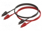 Test leads | Inom: 10A | Len: 0.6m | both sides,crocodile clip | 18AWG