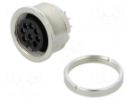 Connector: M16 | socket | female | PIN: 8 | 5A | 60V | soldering | straight