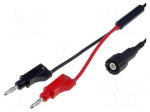 Test lead | 60VDC | 3A | BNC plug,banana plug 4mm x2 | Len: 1m | Z: 50&Omega;