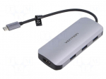 Hub USB | USB 3.0 | PnP | grey | Number of ports: 7 | 0.15m