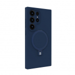 Back panel cover Evelatus Samsung S24 Ultra Premium Magsafe with Stand Soft Touch Silicone Case Dark Blue