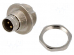Connector: M9 | socket | male | Plating: gold-plated | 125V | 3A | IP67