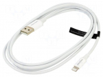 Cable | USB 2.0 | Apple Lightning plug,USB A plug | nickel plated