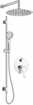 Concealed shower set with rail - with overhead shower