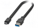 Cable | USB 3.2 | USB A plug,USB C plug | 0.5m | black | Cu | PVC | 5Gbps