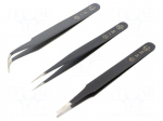 Tweezers-set | universal | ESD | 3pcs.