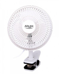 Adler | Fan with clip | AD 7317 | Table Fan | White | Diameter 15 cm | Number of speeds 2 | 30 W