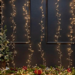 LED Christmas string - curtains copper wire, 3x3m, warm white, 31V, IP44, 1200LED