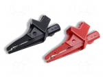 Crocodile clip | 20A | black,red | Grip capac: max.24mm | L: 90mm