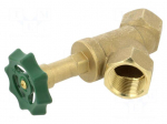 Slant valve | 16bar | brass CW617N | Thread: G 1" internal | 1501