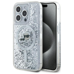 Other Phone Accessory Karl Lagerfeld  Karl Lagerfeld Liquid Glitter Karl & Choupette Head Magsafe iPhone 15 Pro Case - Clear