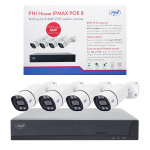 PNI House IPMAX POE 8 video surveillance kit, NVR with 4 POE ports and 4 8MP IP cameras, IP66