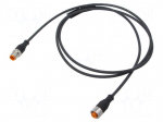 Cable: for sensors/automation | M12 | PIN: 3,4 | 1.5m | plug | 230VDC