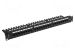 Patch panel | black | Number of ports: 24 | 19" | Cat: 6a | rack 19"