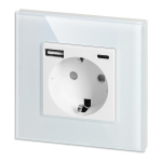 Uued tooted // Gniazdo pojedyncze 2P+Z, Schuko, USB-A + USB-C, wyjście 5VDC max. 3A, biały