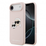 Back panel cover Karl Lagerfeld Apple iPhone Air Liquid Silicone Double Heads MagSafe Case Pink