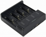 Battery charger Gembird USB 4-slot Ni-MH + Li-ion Fast Battery Charger Black